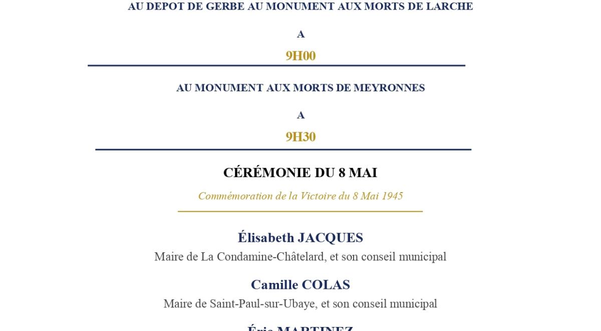 Commémoration de la victoire du 8 mai