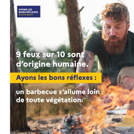 Un barbecue s'allume loin de toute végétation