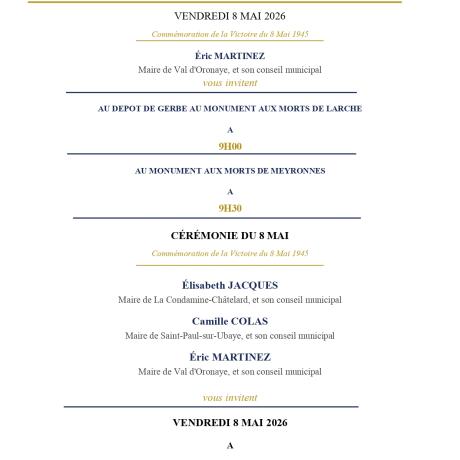 Commémoration de la victoire du 8 mai