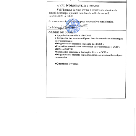 Convocation CM du 21 04 2026