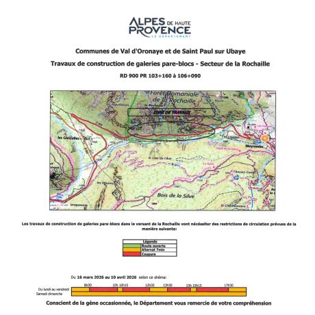 Travaux de construction de galeries pare-blocs-Secteur la ROCHAILLE