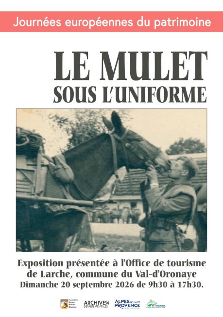 Journée du patrimoine dimanche 20 septembre exposition Larche Mulet