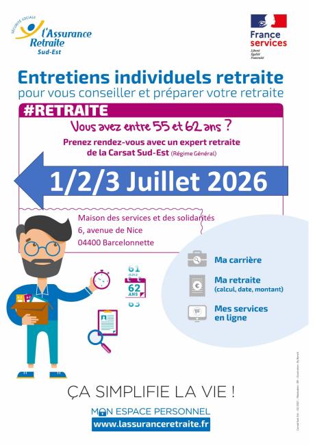 Rappel pour les rendez-vous retraite du mois de juillet 
